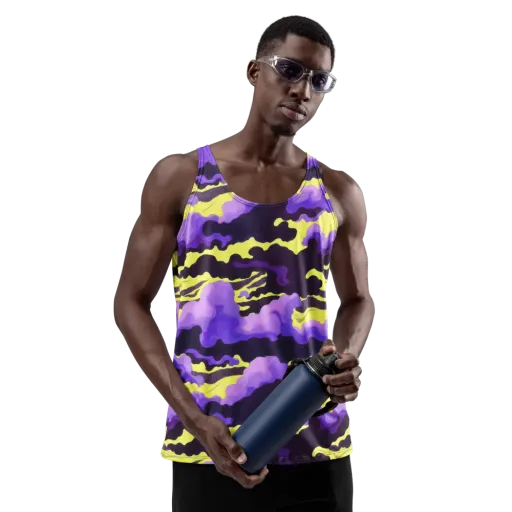 Night Bloom Current on a Men's Tank Top