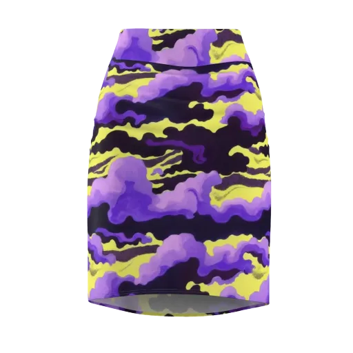 Night Bloom Current on a Pencil Skirt