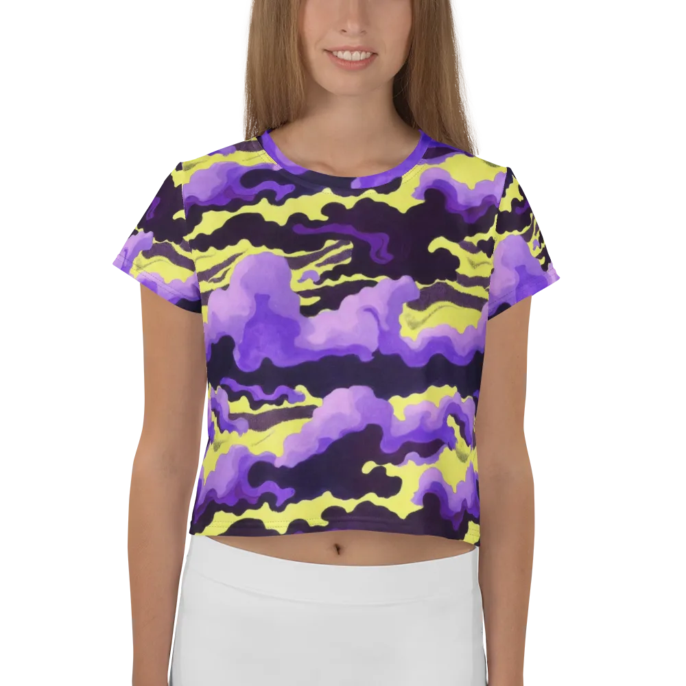 Night Bloom Current on Crop Tee — Front