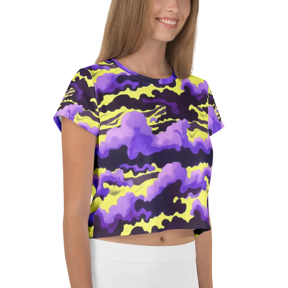 Night Bloom Current on Crop Tee — Right