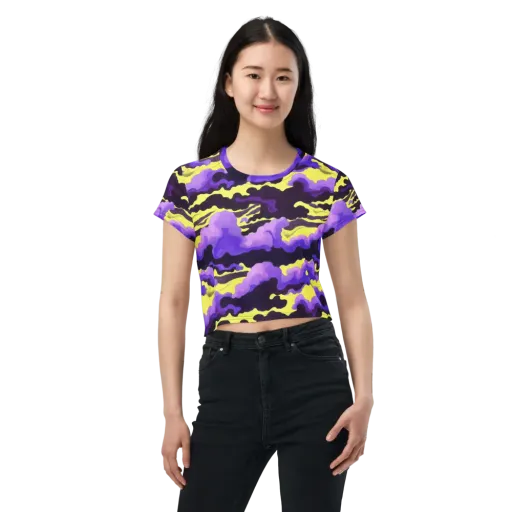 Night Bloom Current on a Crop Tee
