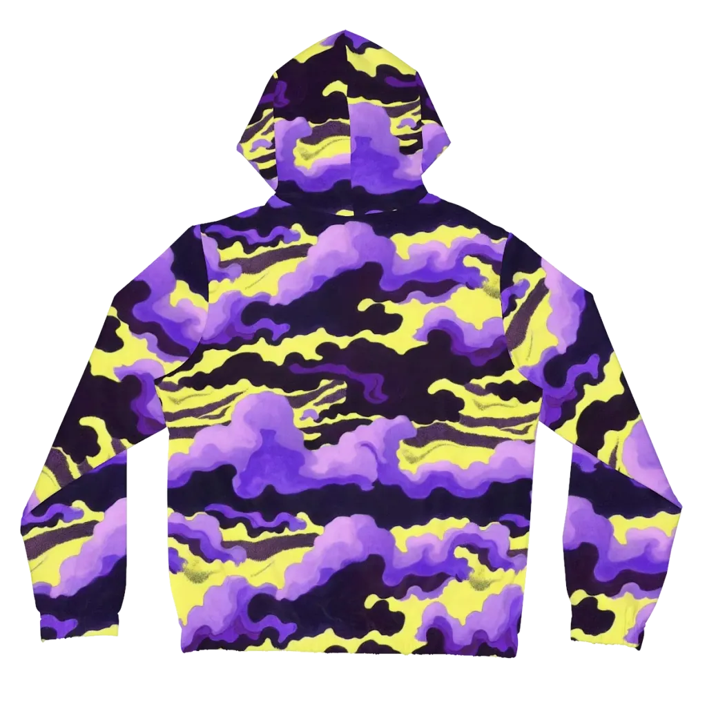 Night Bloom Current on Women's Full-Zip Hoodie — Back