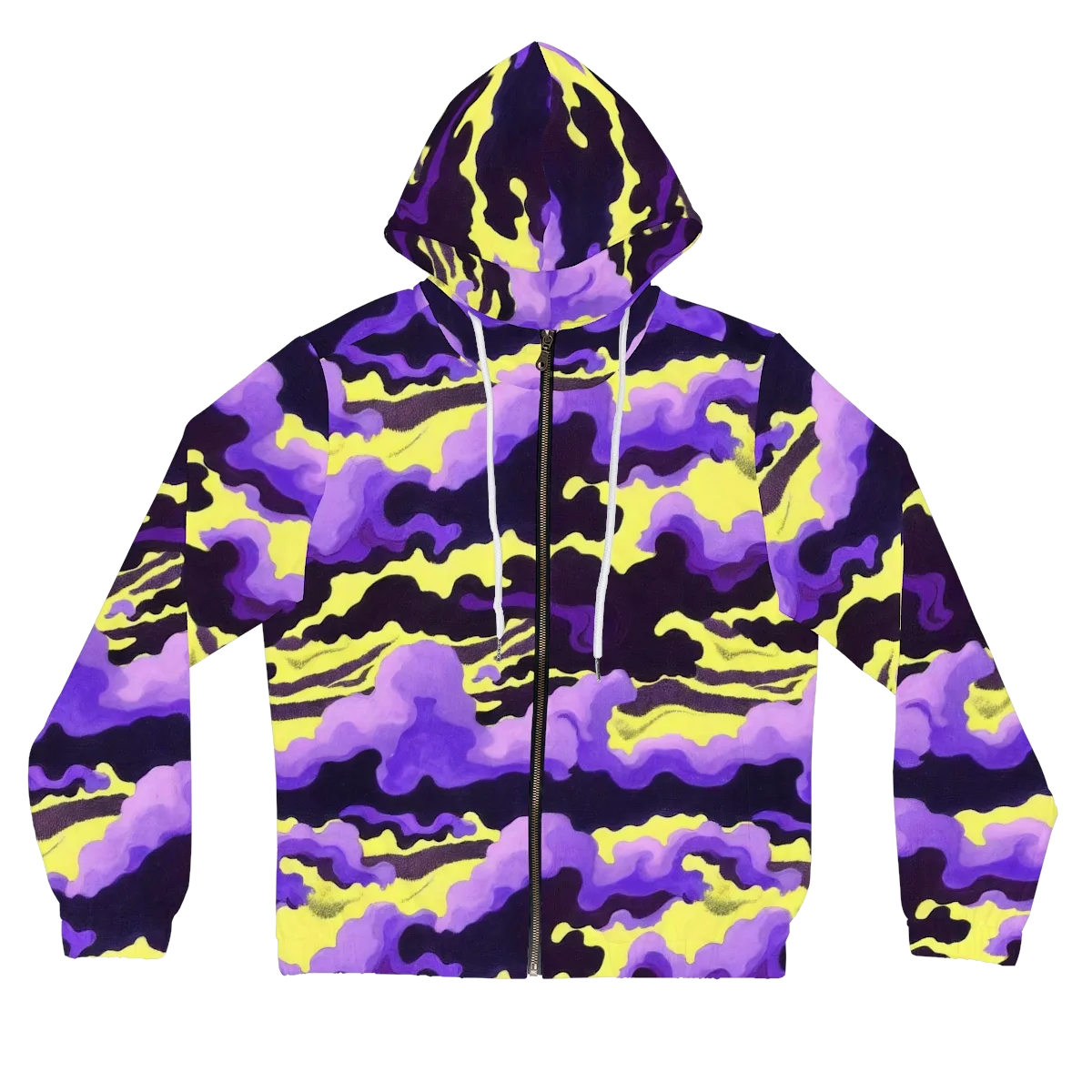 Night Bloom Current on Women's Full-Zip Hoodie — Front