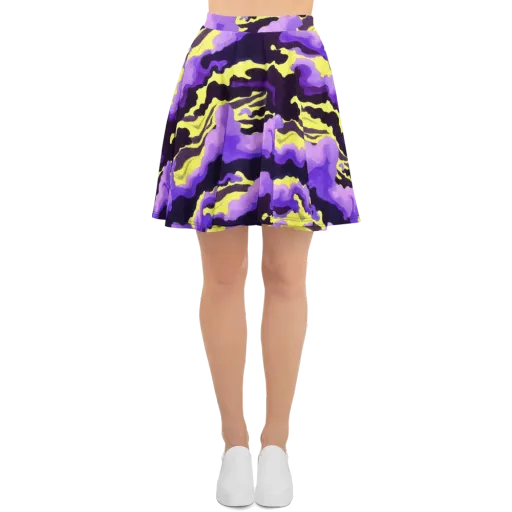 Night Bloom Current on a Skater Skirt