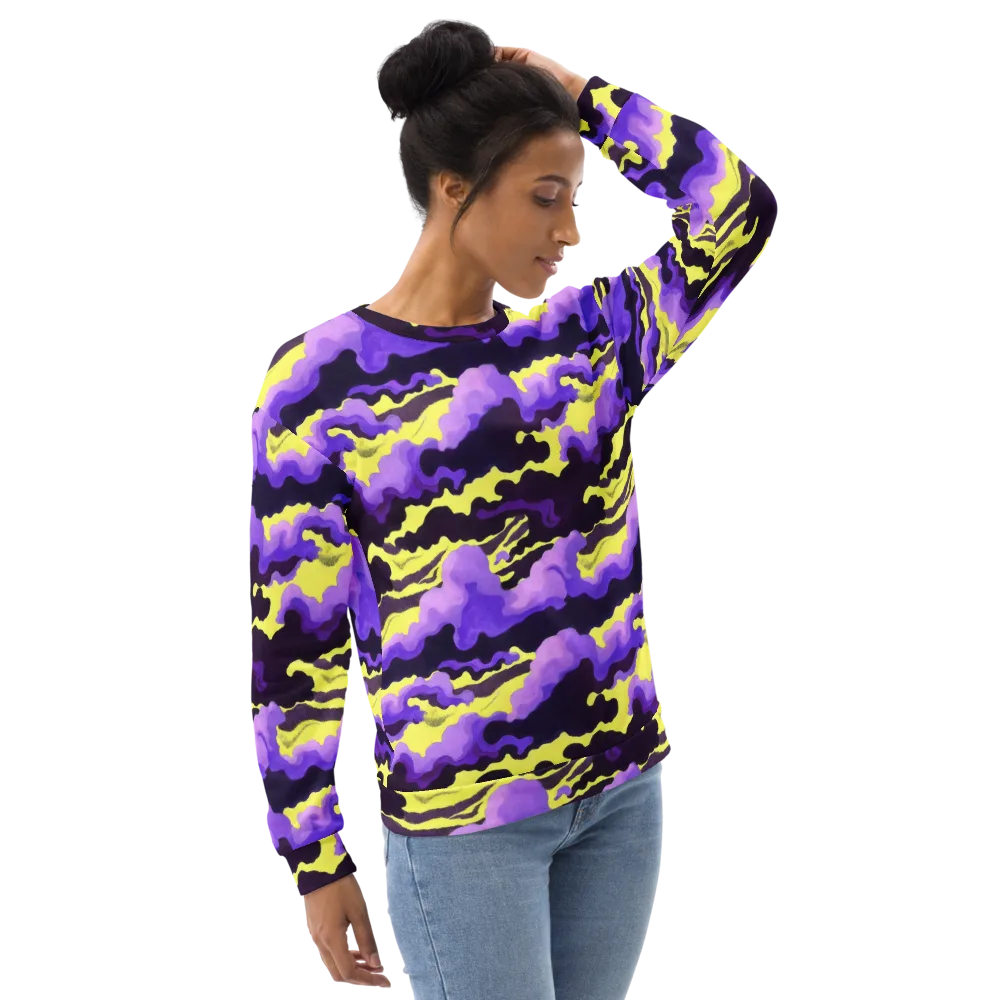 Night Bloom Current on Sweatshirt — Right Front