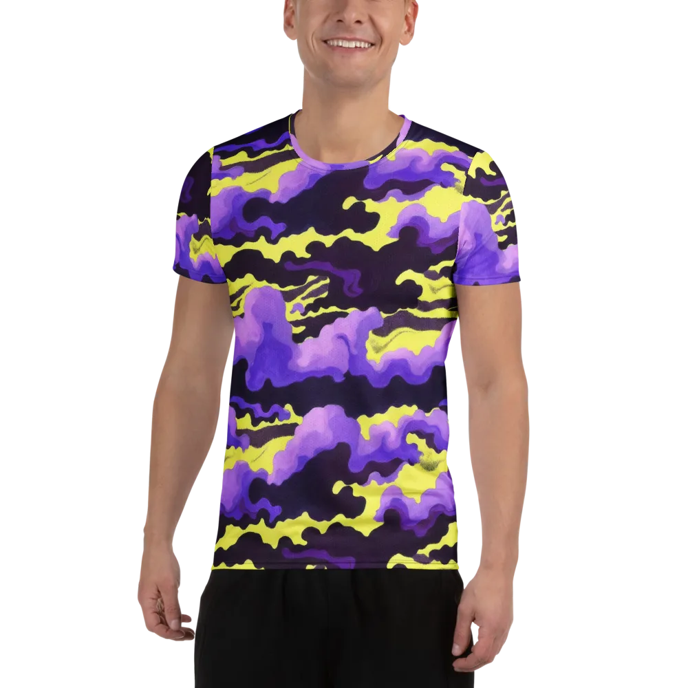Night Bloom Current on Men's Athletic T-Shirt — Front