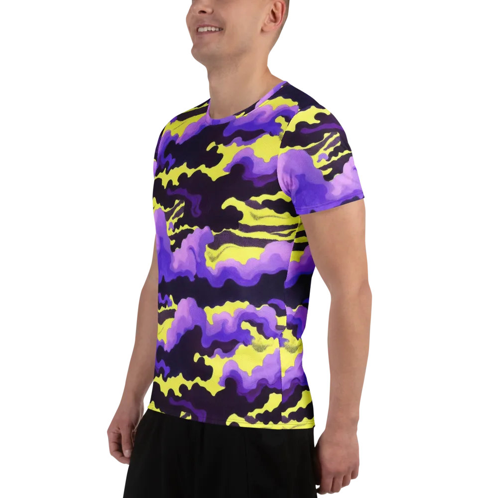 Night Bloom Current on Men's Athletic T-Shirt — Left