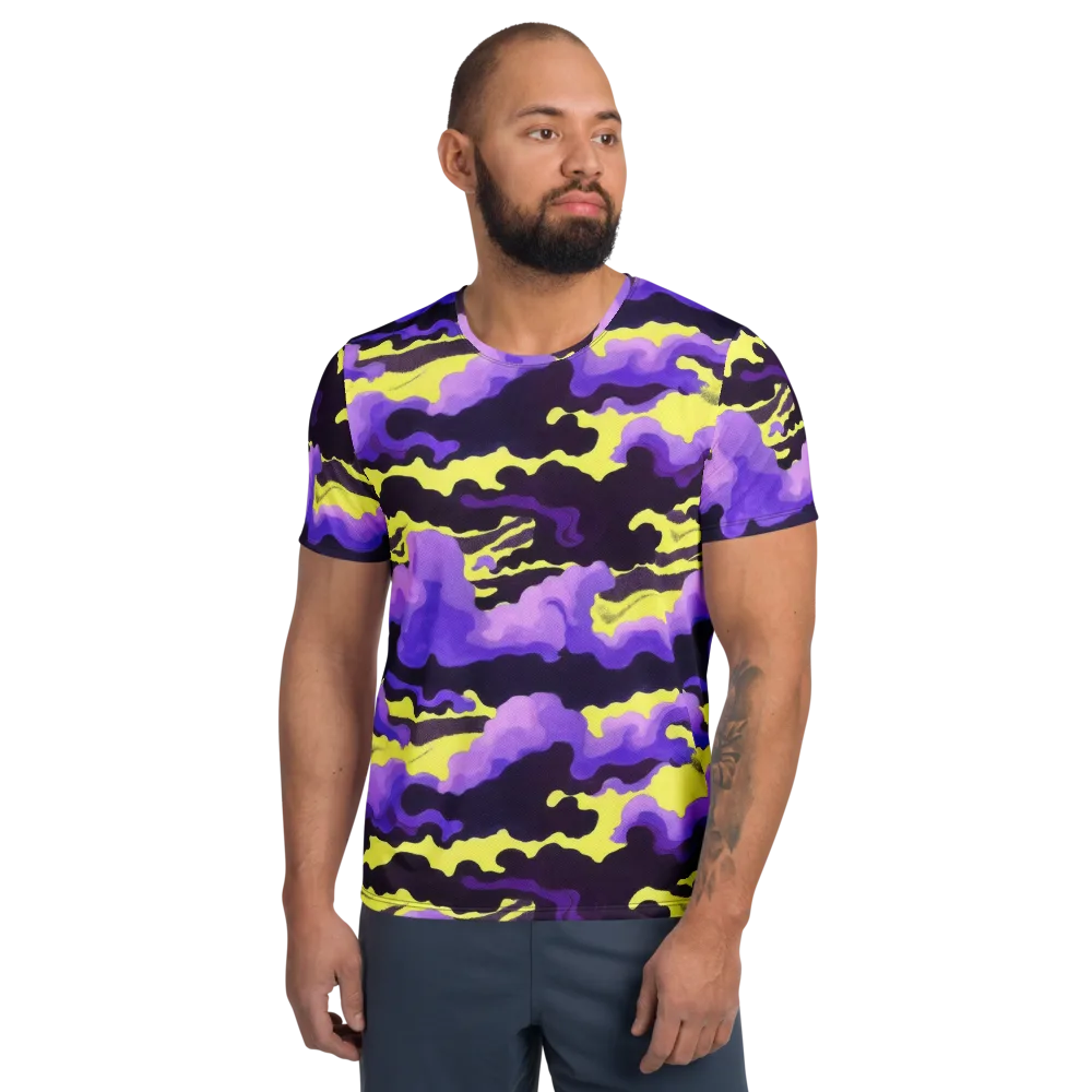 Night Bloom Current on Men's Athletic T-Shirt — Front