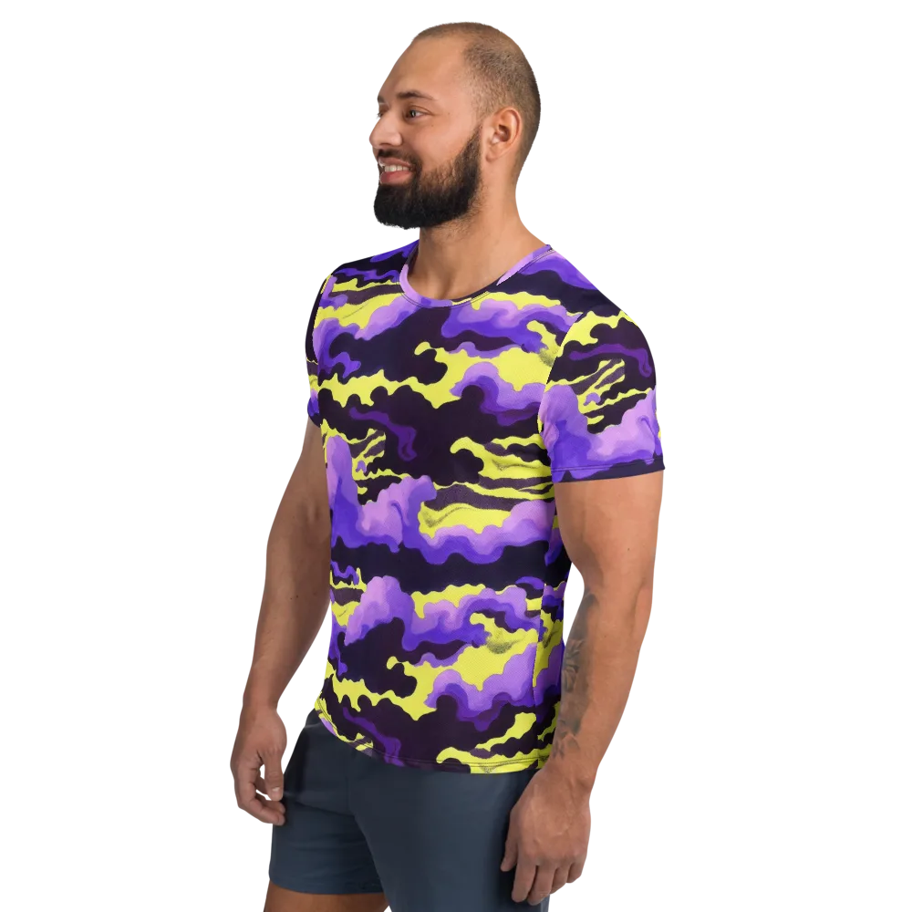 Night Bloom Current on Men's Athletic T-Shirt — Left