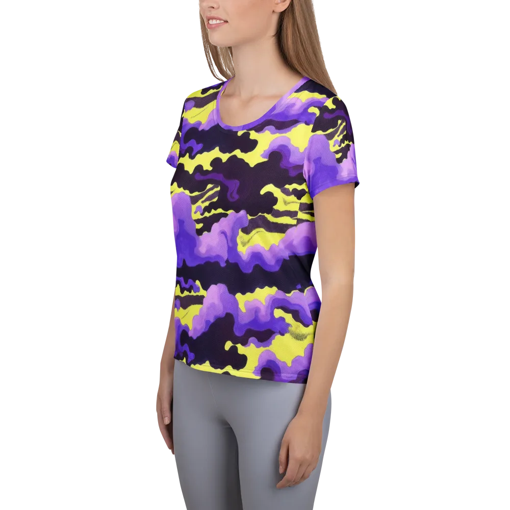 Night Bloom Current on Women's Athletic T-Shirt — Left
