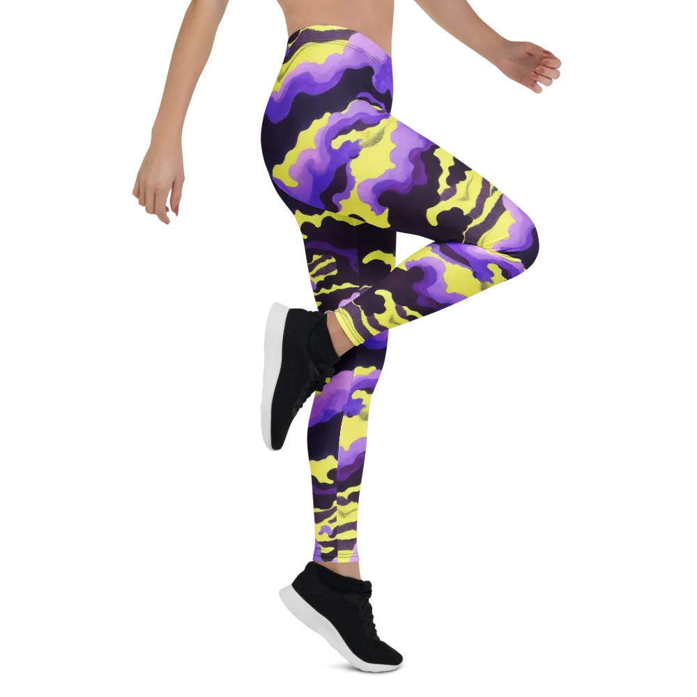 Night Bloom Current on Leggings — Right