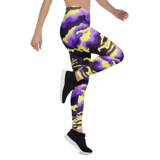 Night Bloom Current on a Leggings