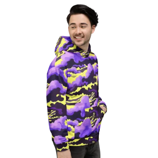 Night Bloom Current on a Hoodie