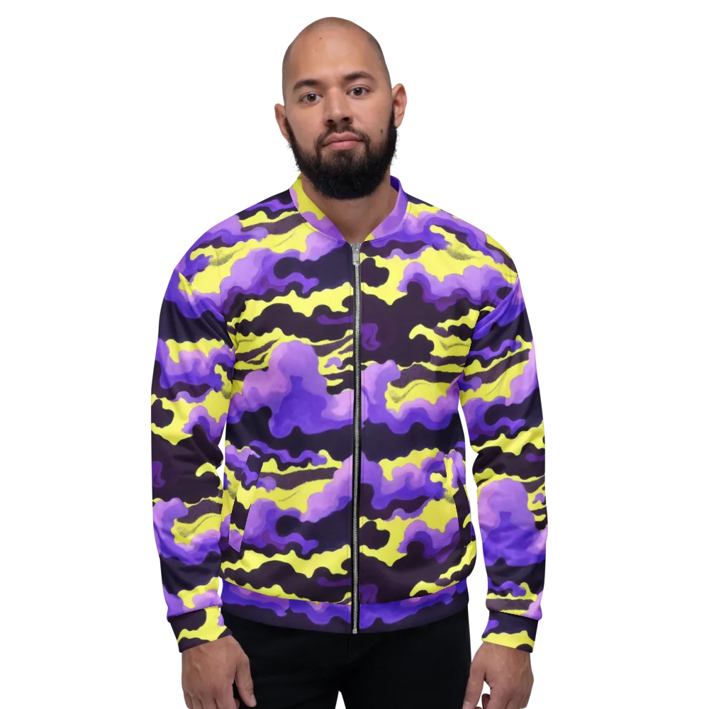 Night Bloom Current on Bomber Jacket — Front