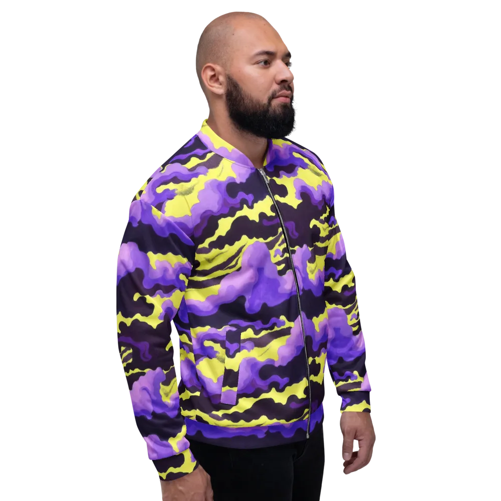 Night Bloom Current on Bomber Jacket — Right