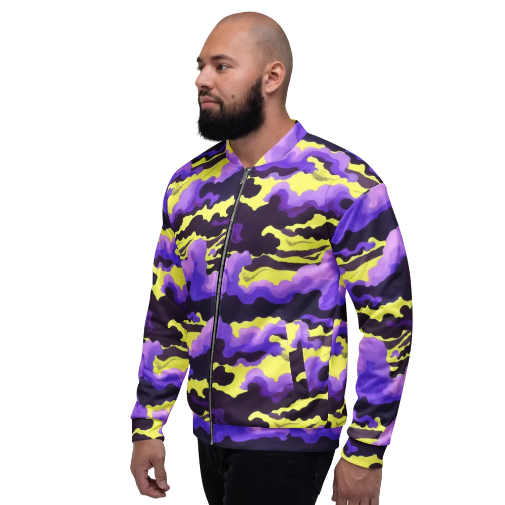 Night Bloom Current on Bomber Jacket — Left