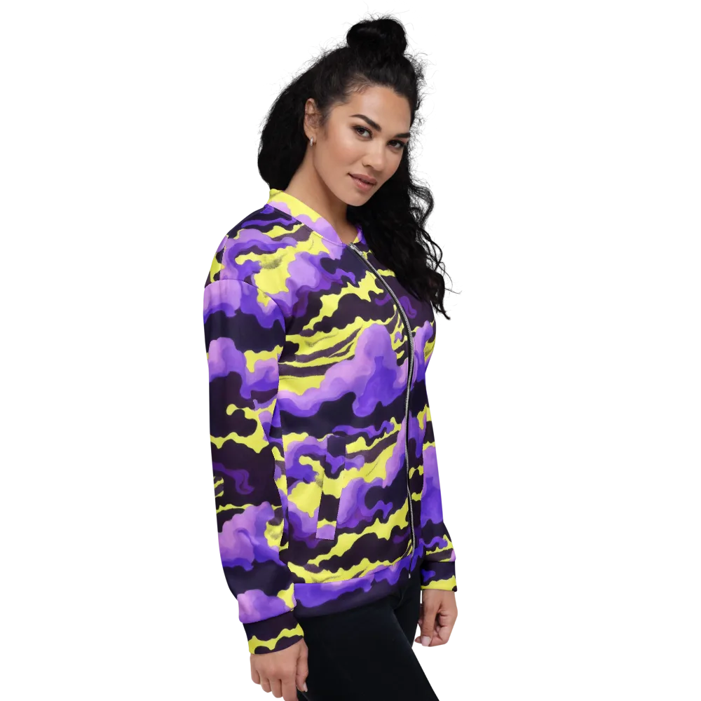 Night Bloom Current on Bomber Jacket — Right