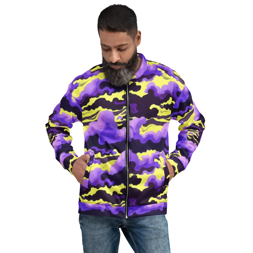 Night Bloom Current on Bomber Jacket — Front