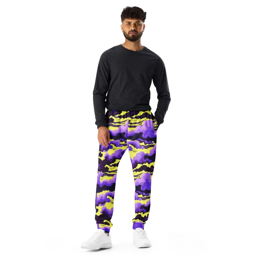 Night Bloom Current on Men's Joggers — Front