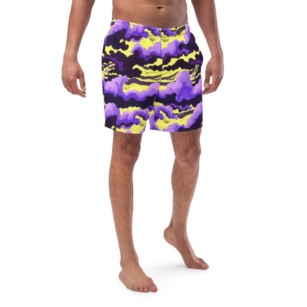 Night Bloom Current on Swim Trunks — Front