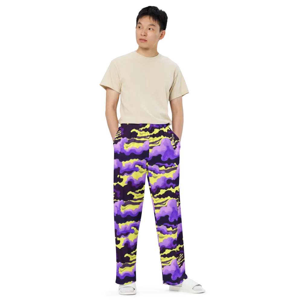Night Bloom Current on Wide-Leg Pants — Front