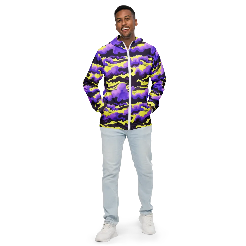 Night Bloom Current on Men's Windbreaker — Front