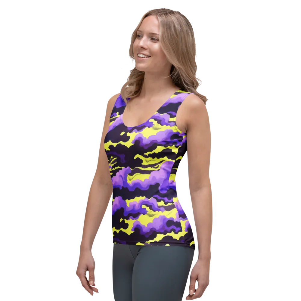 Night Bloom Current on Women's Tank Top — Left Front