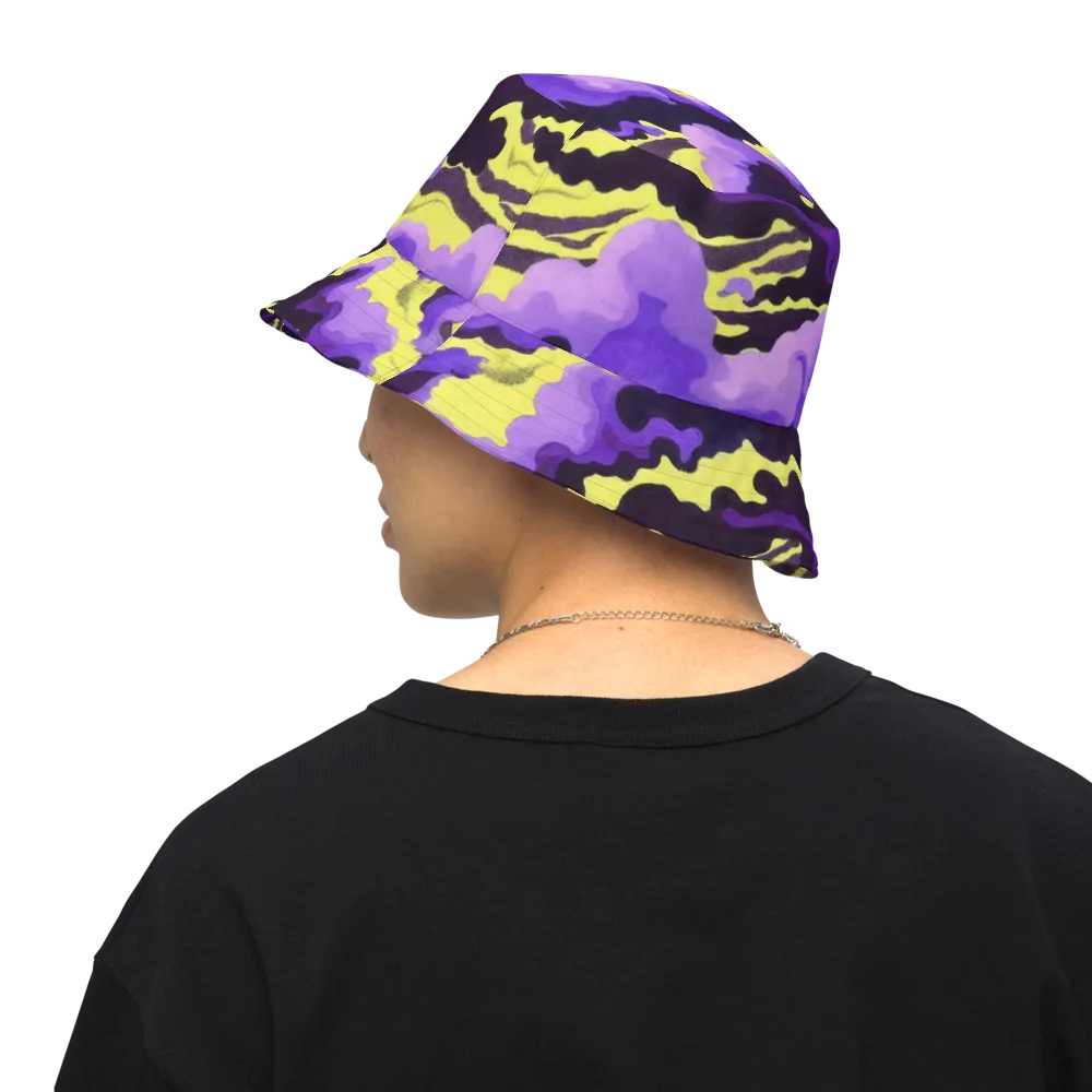 Night Bloom Current on Reversible Bucket Hat — Back Inside