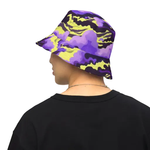 Night Bloom Current on a Reversible Bucket Hat