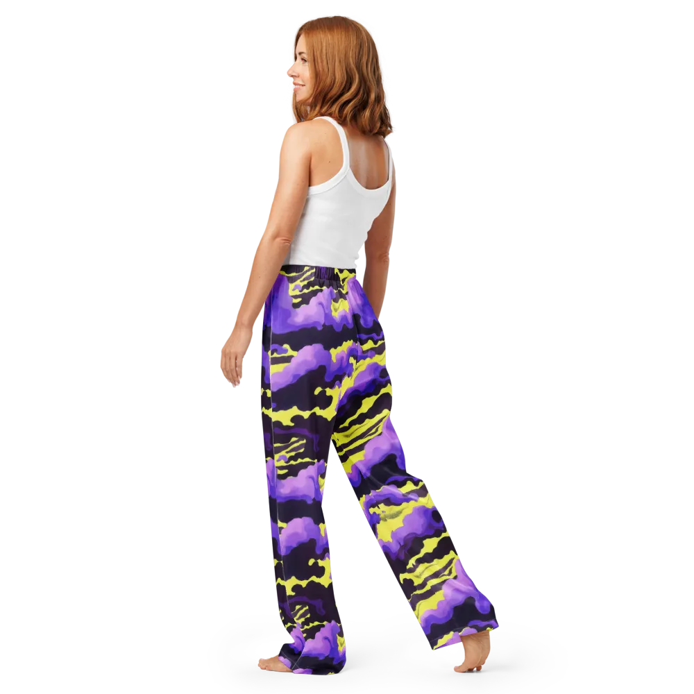 Night Bloom Current on Women's Pajama Pants — Back