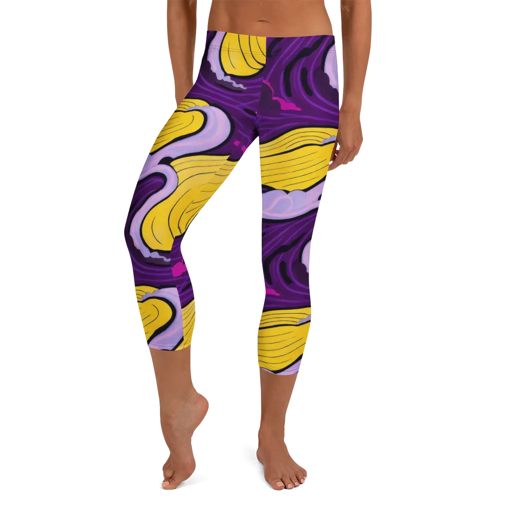 Neon Moonwash on Capri Leggings — Front
