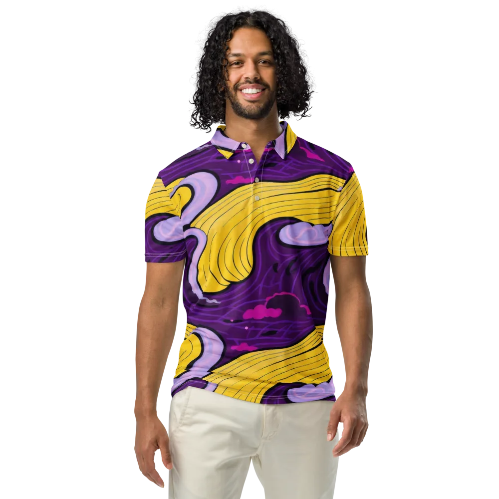 Neon Moonwash on Men's Slim Fit Polo Shirt — Front