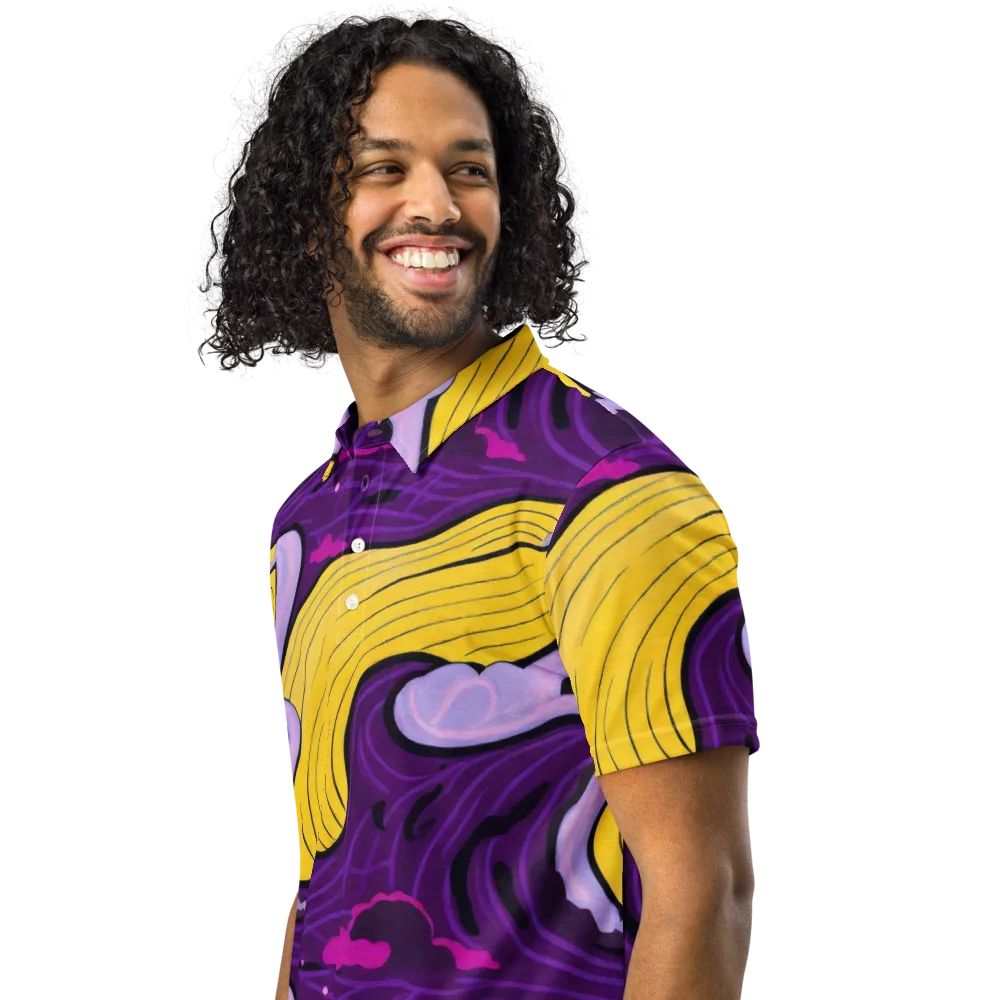 Neon Moonwash on Men's Slim Fit Polo Shirt — Left Front