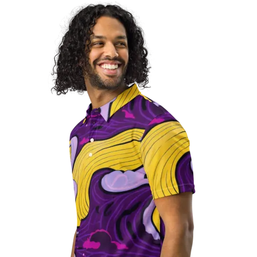 Neon Moonwash on a Men's Slim Fit Polo Shirt