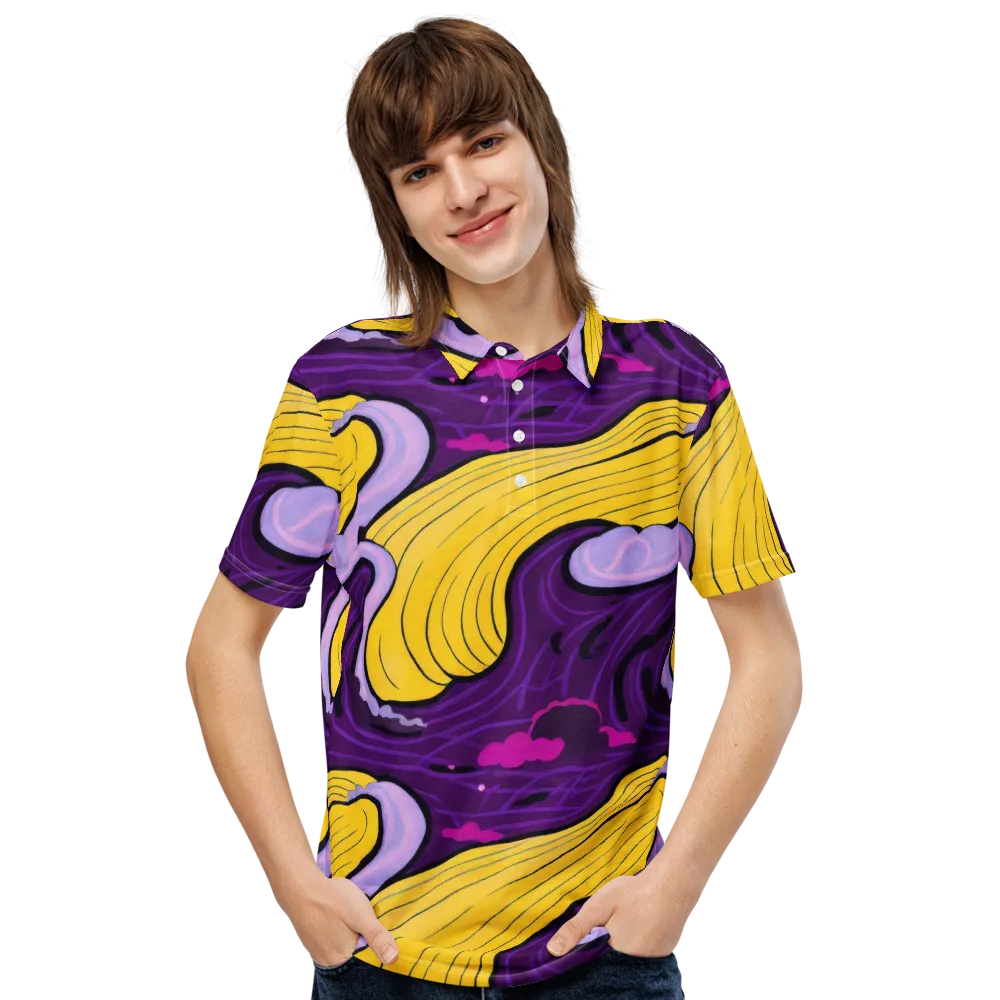 Neon Moonwash on Men's Slim Fit Polo Shirt — Front
