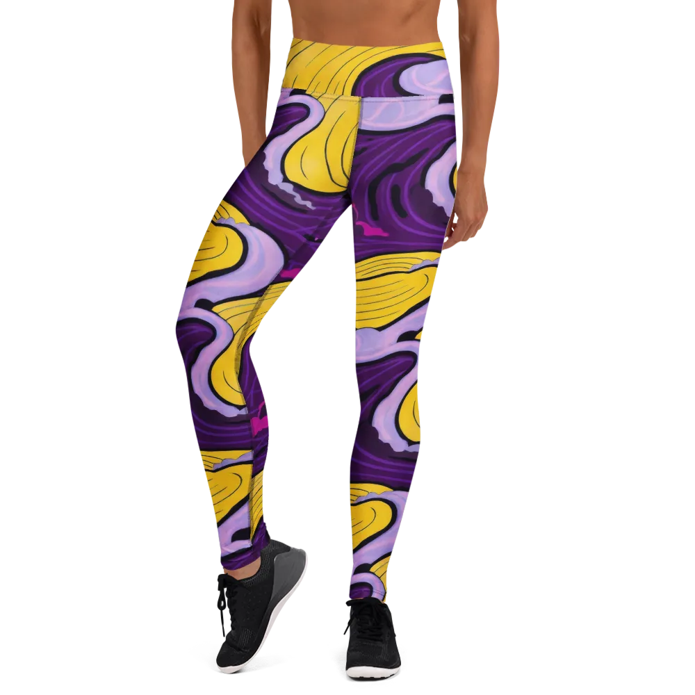 Neon Moonwash on Yoga Leggings — Front
