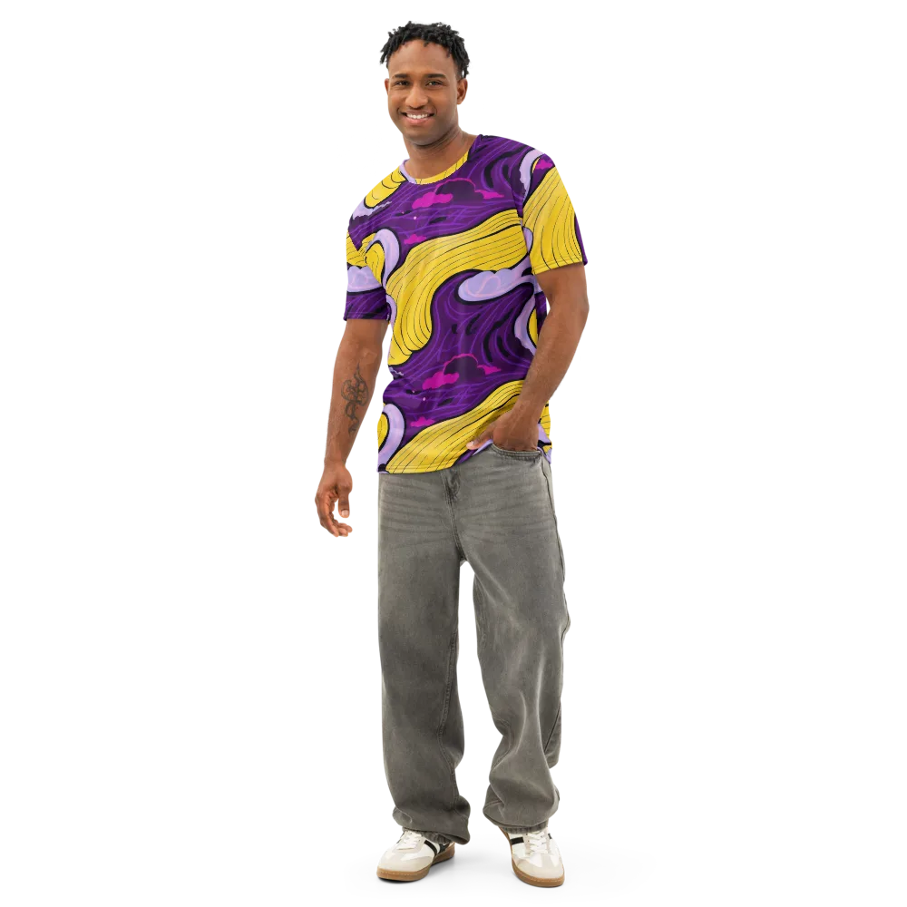 Neon Moonwash on Men's Cotton Crew Neck T-Shirt — Front