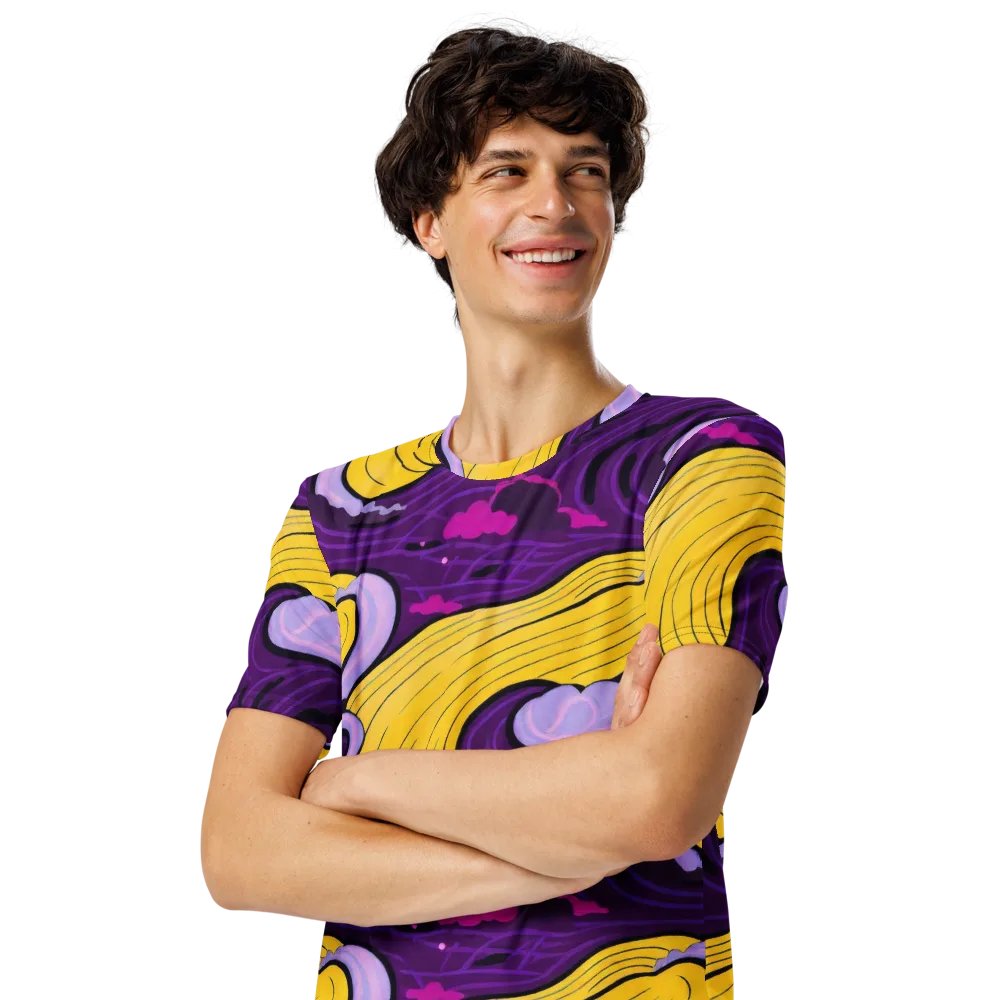 Neon Moonwash on Men's Crew Neck T-Shirt — Left Front