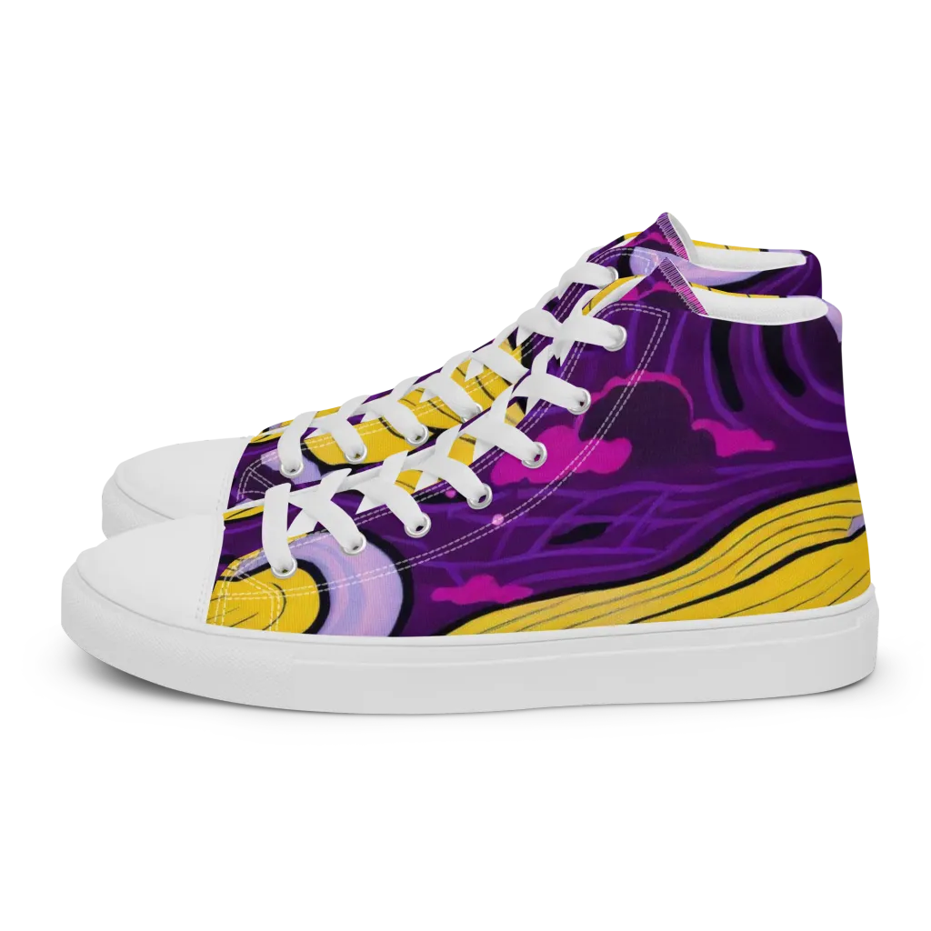 Neon Moonwash on Men's High Top Canvas Shoes — Left