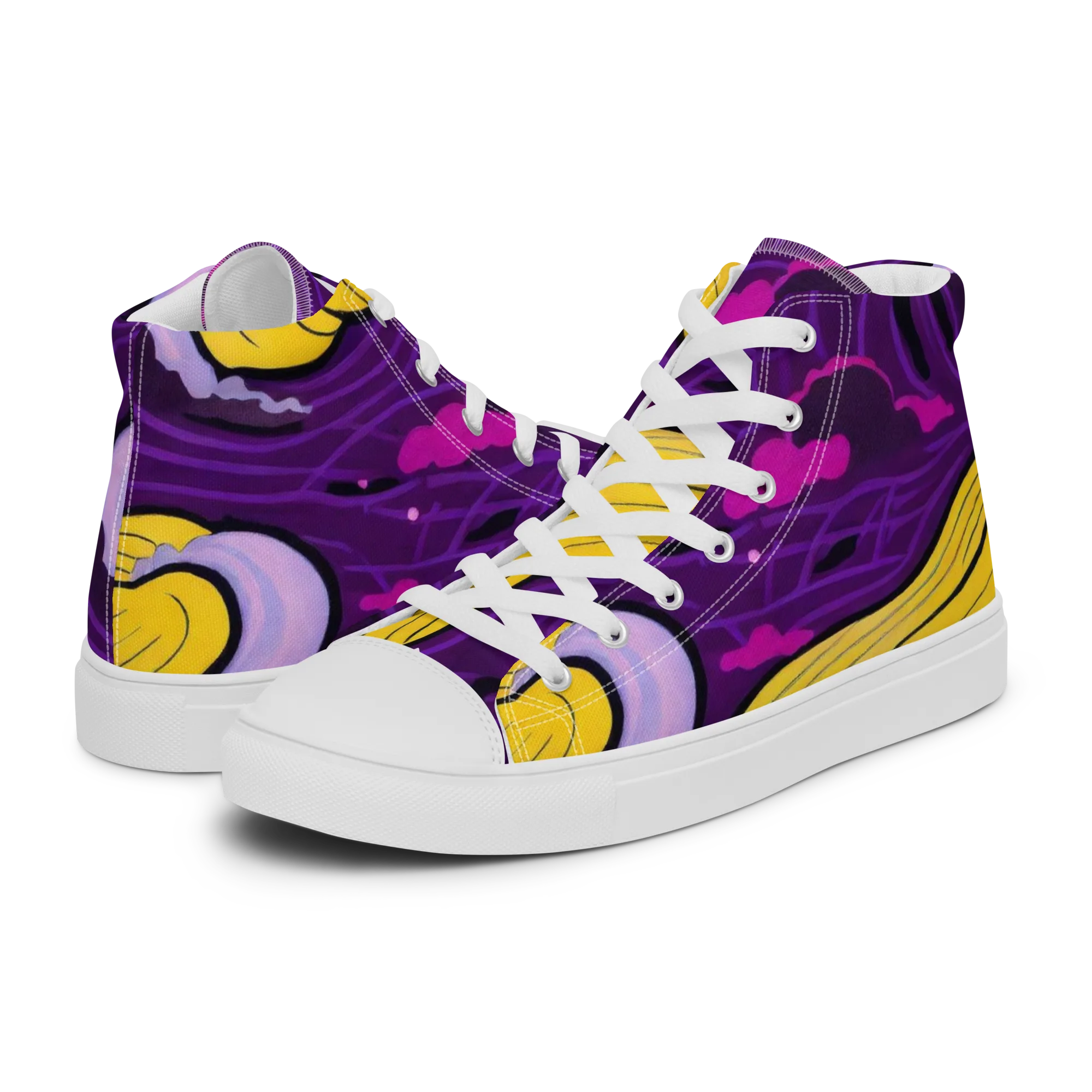 Neon Moonwash on Men's High Top Canvas Shoes — Left