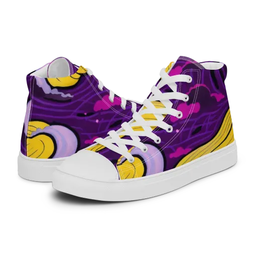 Neon Moonwash on a Men's High Top Canvas Shoes