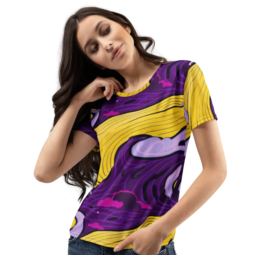 Neon Moonwash on Women's Crew Neck T-Shirt — Left Front