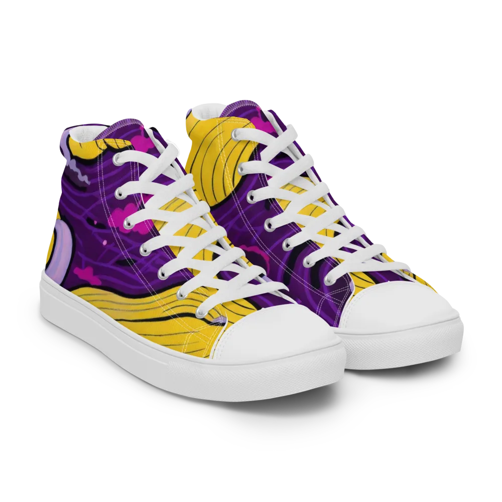 Neon Moonwash on Women's High Top Canvas Shoes — Right Front