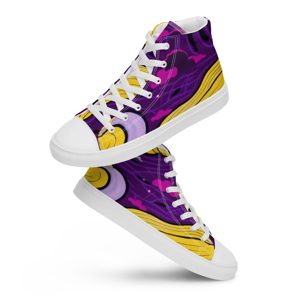Neon Moonwash on Women's High Top Canvas Shoes — Front