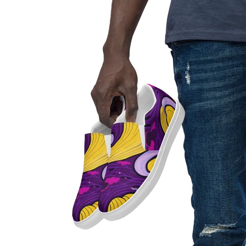 Neon Moonwash on Men's Slip-On Canvas Shoes — Left Front
