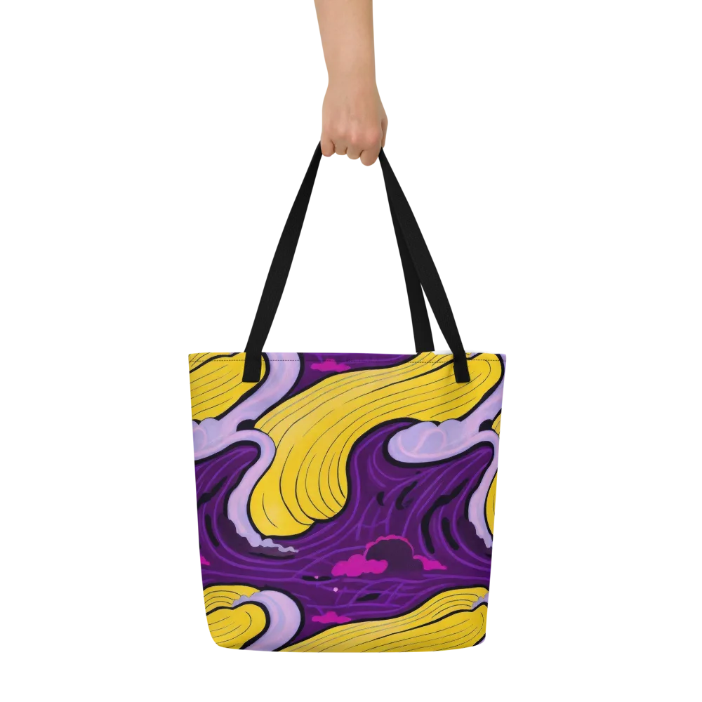 Neon Moonwash on Large Tote Bag W/ Pocket — Front