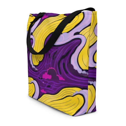 Neon Moonwash on a Large Tote Bag W/ Pocket