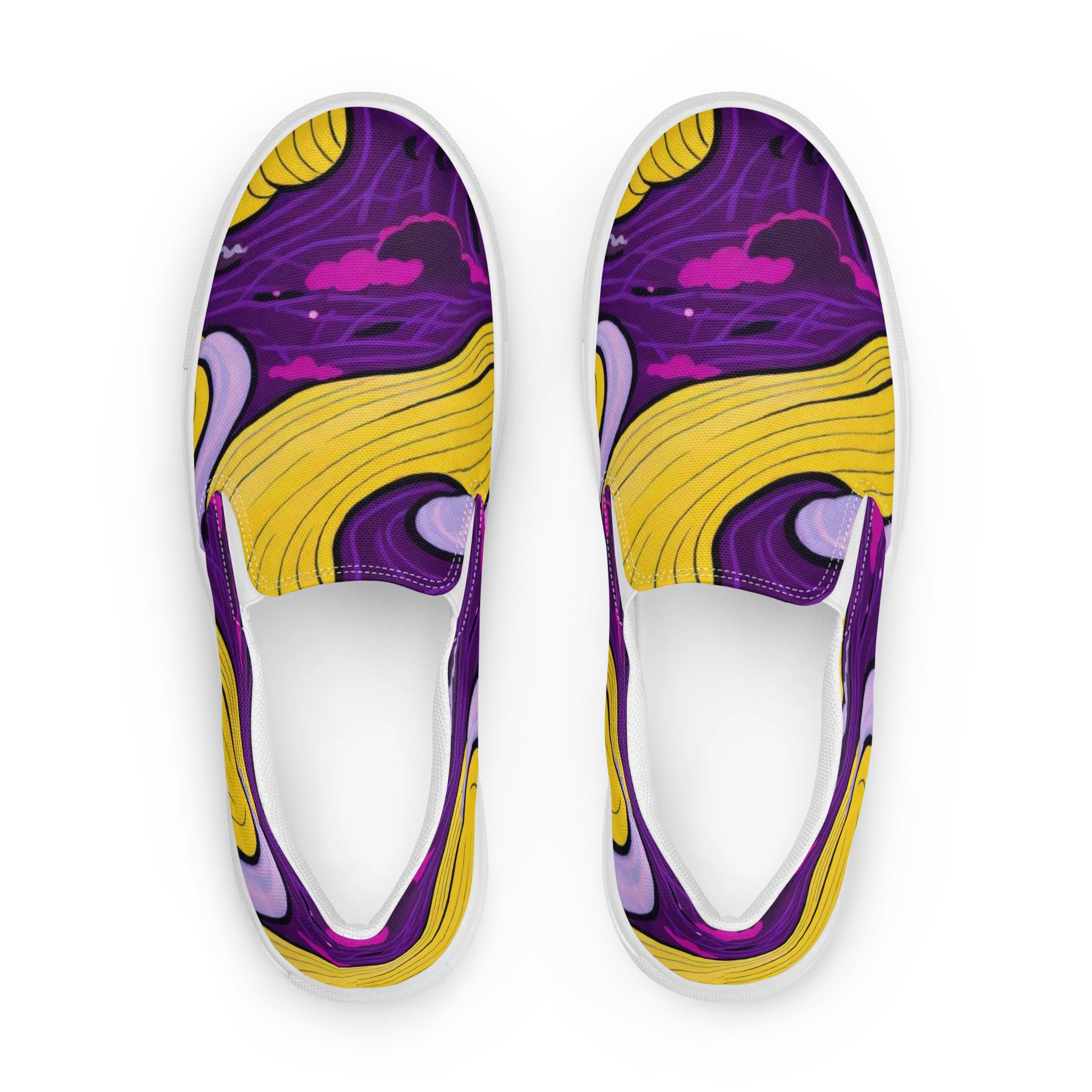 Neon Moonwash on Women's Slip-On Canvas Shoes — Front