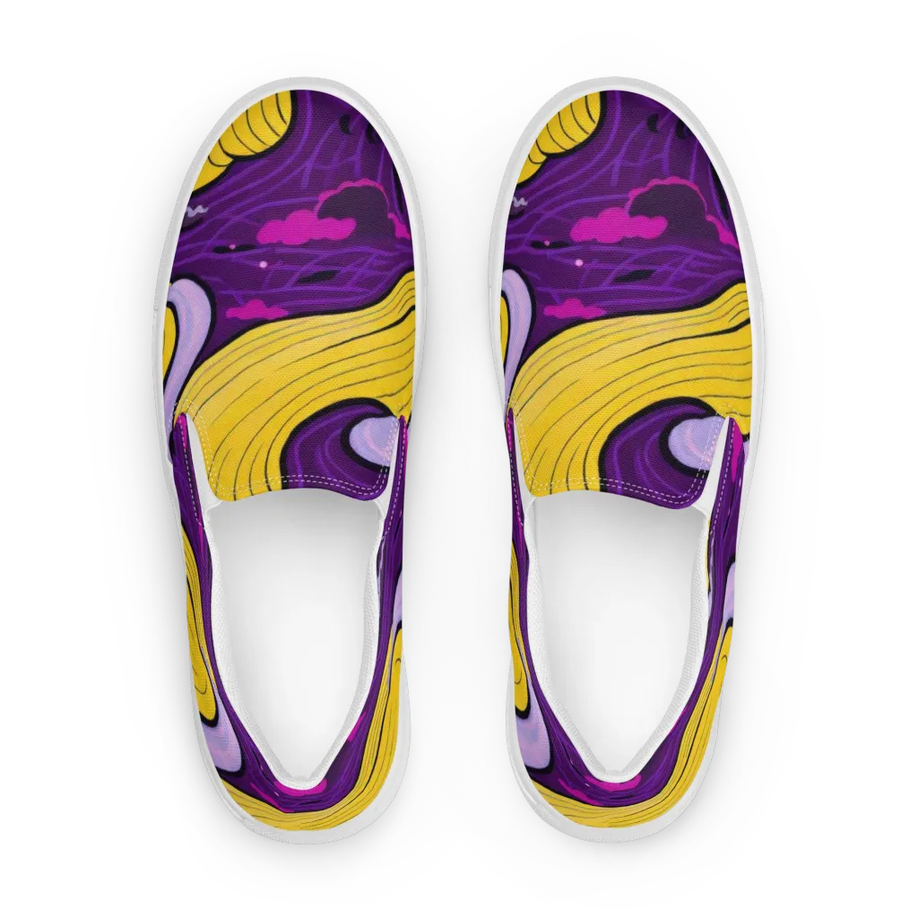 Neon Moonwash on Women's Slip-On Canvas Shoes — Front