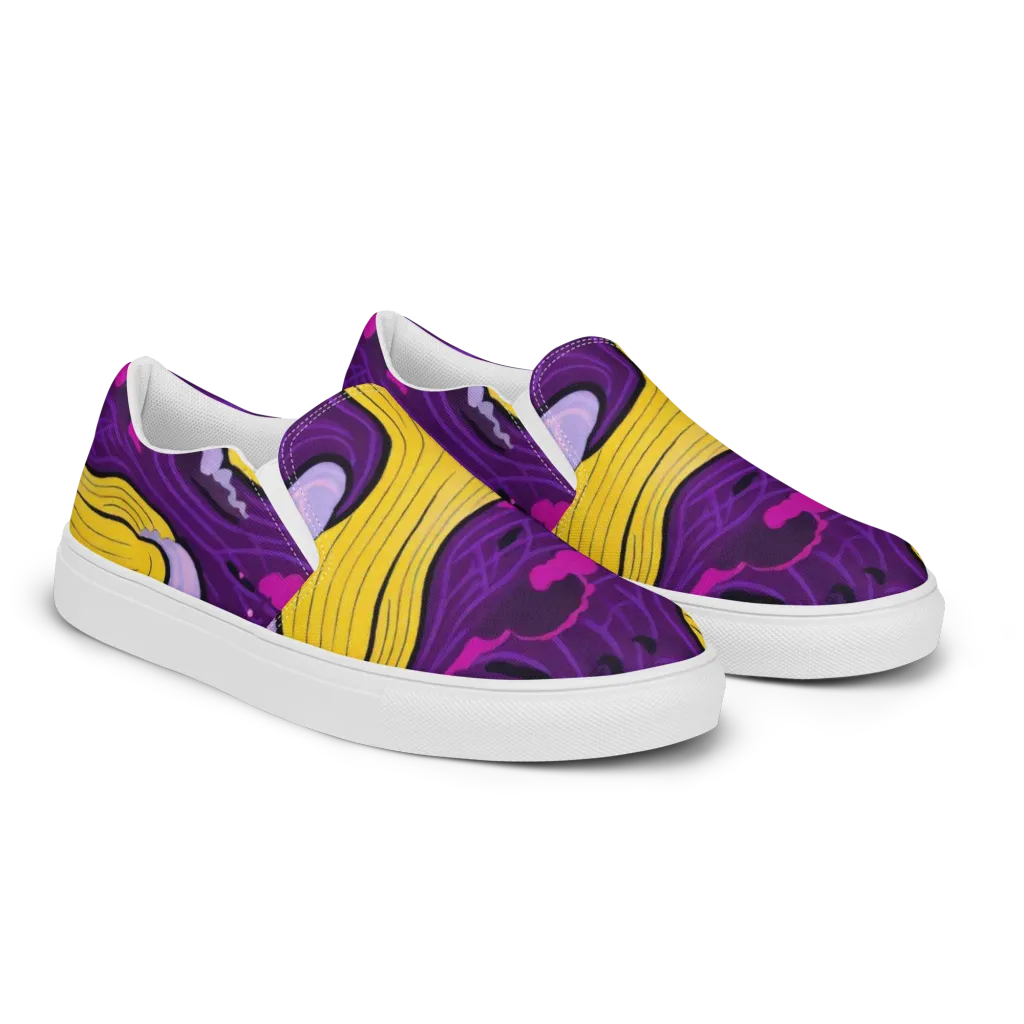 Neon Moonwash on Women's Slip-On Canvas Shoes — Right Front